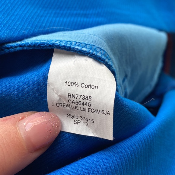 NWT Vibrant blue J Crew pencil skirt size 6 cotton with pockets and back slit - Picture 6 of 6